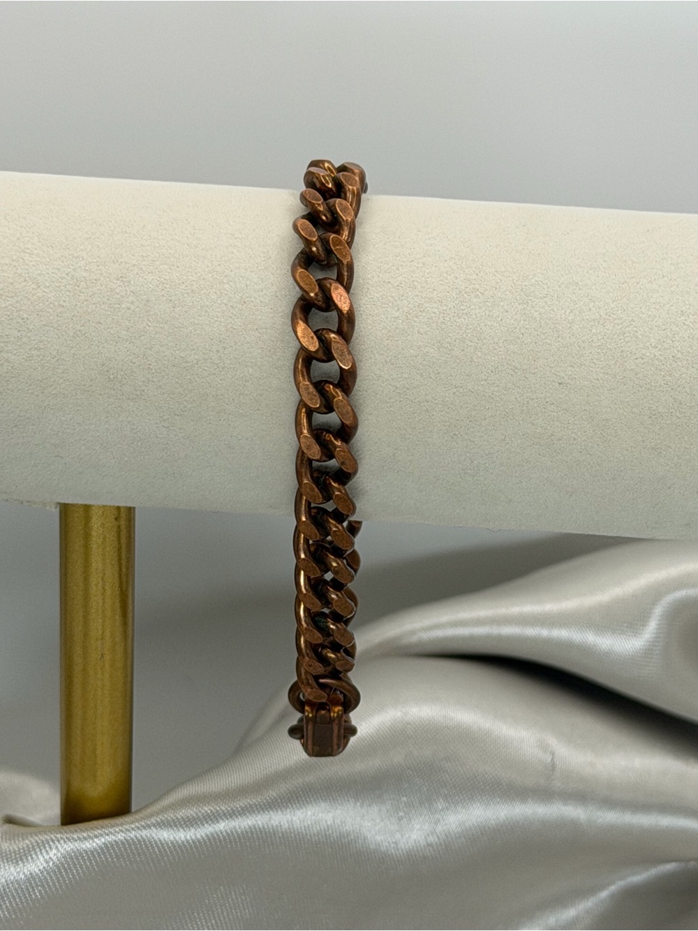 Vintage Solid Copper Link Bracelet - 90s Grunge Boho Curb Chain